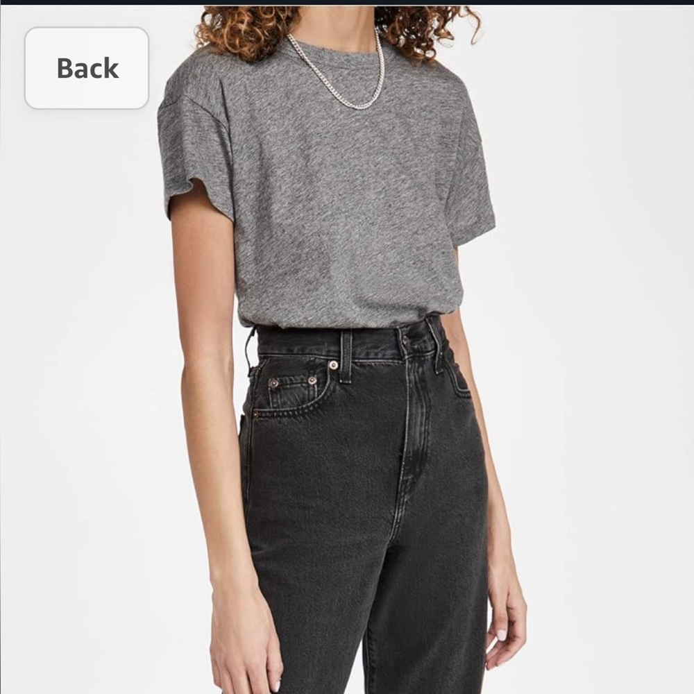MADEWELL Women's Gray Whisper Cotton Rib-Crewneck Tee XXS - Picture 2 of 11